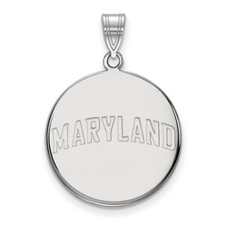 University of Maryland Terrapins Large Disc Pendant in Sterling Silver 4.22 gr