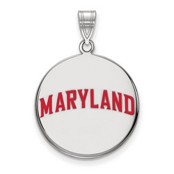 University of Maryland Terrapins Large Disc Pendant in Sterling Silver 4.32 gr
