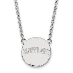 University of Maryland Terrapins Large Disc Pendant in Sterling Silver 6.55 gr