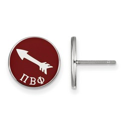 Pi Beta Phi Sorority Enameled Post Earrings in Sterling Silver 2.09 gr