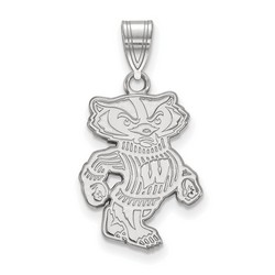 University of Wisconsin Badgers Large Pendant in Sterling Silver 1.78 gr