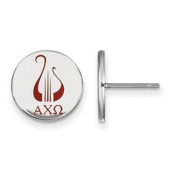 Alpha Chi Omega Sorority Enameled Post Earrings in Sterling Silver 2.09 gr