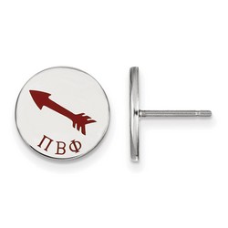 Pi Beta Phi Sorority Enameled Post Earrings in Sterling Silver 2.25 gr