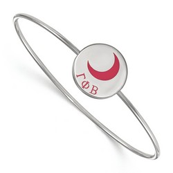 Gamma Phi Beta Sorority Enameled Slip-On Bangle in Sterling Silver 8.05 gr