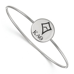 Kappa Alpha Theta Sorority Enameled Slip-On Bangle in Sterling Silver 8.05 gr