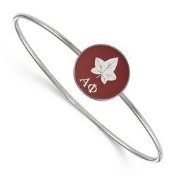 Alpha Phi Sorority Enameled Slip-On Bangle in Sterling Silver 7.33 gr