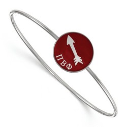 Pi Beta Phi Sorority Enameled Slip-On Bangle in Sterling Silver 7.90 gr