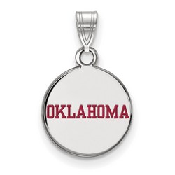 University of Oklahoma Sooners Small Disc Pendant in Sterling Silver 1.50 gr