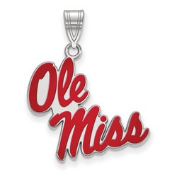 University of Mississippi Rebels Large Pendant in Sterling Silver 2.17 gr