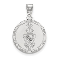 University of Miami Hurricanes Large Crest in Sterling Silver 3.44 gr