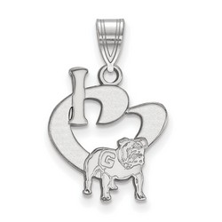 I Love University of Georgia Bulldogs Large Sterling Silver Logo Pendant 1.33 gr