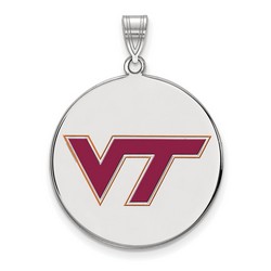 Virginia Tech Hokies Large Disc Pendant in Sterling Silver 5.63 gr