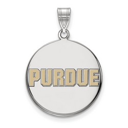 Purdue University Boilermakers Large Disc Pendant in Sterling Silver 4.24 gr