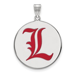 University of Louisville Cardinals Large Disc Pendant in Sterling Silver 5.54 gr