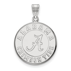 University of Alabama Crimson Tide Large Disc Pendant in Sterling Silver 4.01 gr