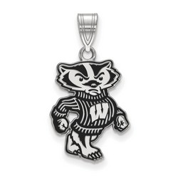 University of Wisconsin Badgers Large Pendant in Sterling Silver 1.98 gr