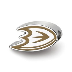 Anaheim Ducks Extruded Enameled D Duck Logo Bead in Sterling Silver