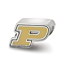 Purdue University Boilermakers Enameled Logo Bead in Sterling Silver