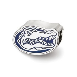 University of Florida Gators Gator Head Enameled Logo Bead in Sterling Silver