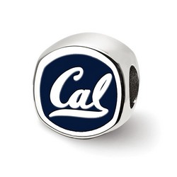 UC Berkeley California Golden Bears Cushion Shaped Logo Bead in Sterling Silver