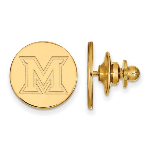 Miami University RedHawks Gold Plated Silver Lapel Pin 2.12 gr