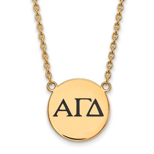 Alpha Gamma Delta Sorority Small Gold Plated Silver Pendant Necklace 6.57 gr