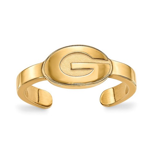 University of Georgia Bulldogs Gold Plated Silver Toe Ring 1.29 gr