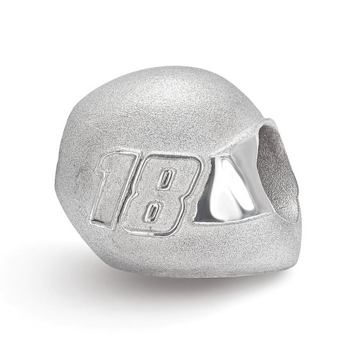Kyle Busch #18 Car Number Bead On Helmet In Sterling Silver