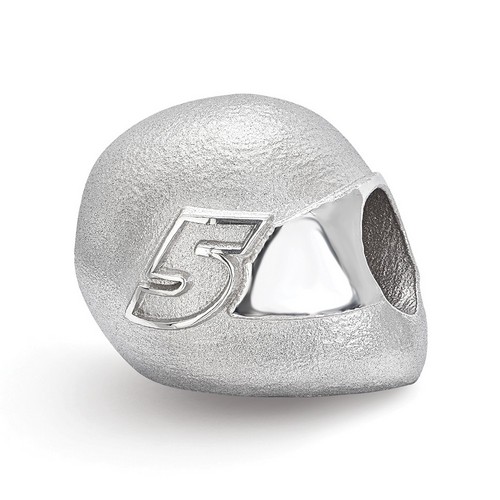 Kasey Kahne #5 Car Number Bead On Helmet In Sterling Silver
