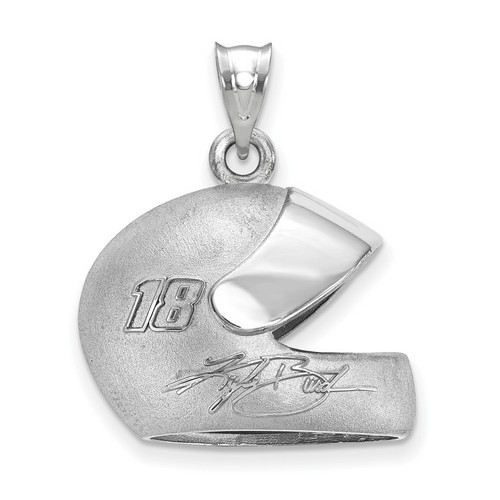 Kyle Busch #18 3-D Driver Helmet & Signature Pendant In Sterling Silver 8.10 Gr