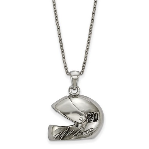 Matt Kenseth #20 Helmet Number & Signature Stainless Steel Pendant & Chain