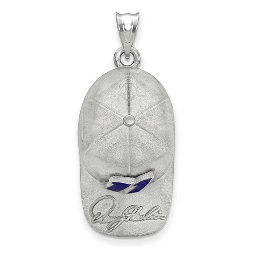 Denny Hamlin #11 3-D Baseball Cap Signature Pendant In Sterling Silver