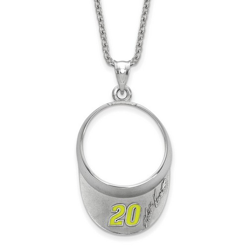 Matt Kenseth #20 3-D Visor Signature Pendant & Chain In Sterling Silver