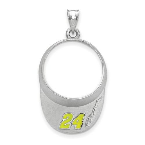 Jeff Gordon #24 3-D Visor Signature Pendant In Sterling Silver