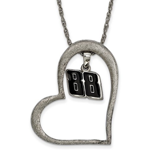 Dale Earnhardt Jr #88 Stainless Steel Large Open Heart & Driver Number Pendant