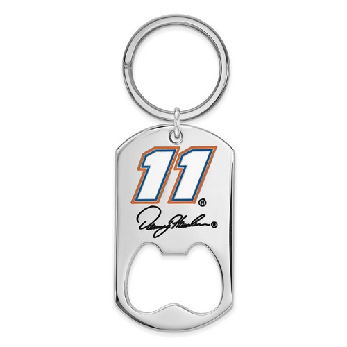 Denny Hamlin #11 Stainless Steel Dog Tag Bottle Opener & Keychain