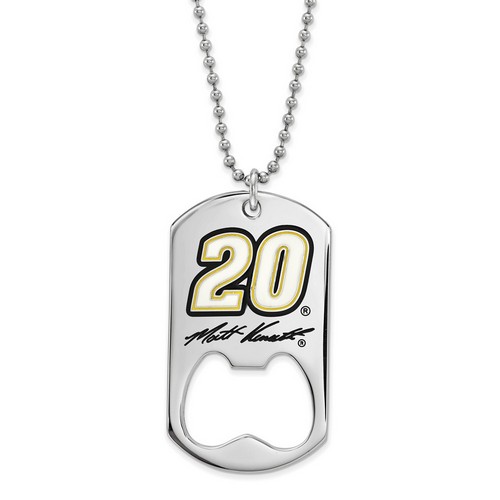 Matt Kenseth #20 Stainless Steel Dog Tag Bottle Opener & Chain