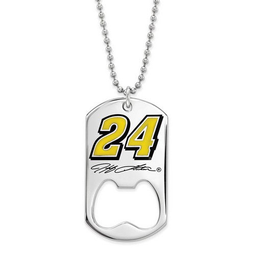 Jeff Gordon #24 Stainless Steel Dog Tag Bottle Opener & Chain