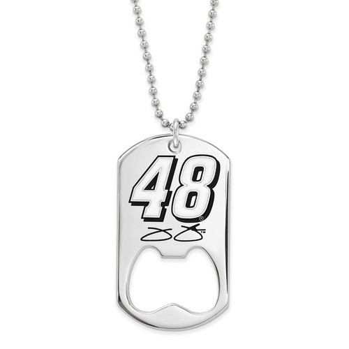 Jimmie Johnson #48 Stainless Steel Dog Tag Bottle Opener & Chain