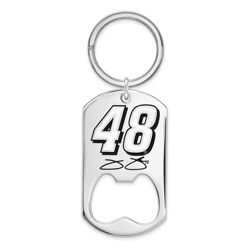 Jimmie Johnson #48 Stainless Steel Dog Tag Bottle Opener & Keychain
