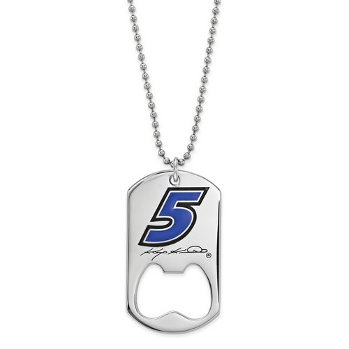 Kasey Kahne #5 Stainless Steel Dog Tag Bottle Opener & Chain
