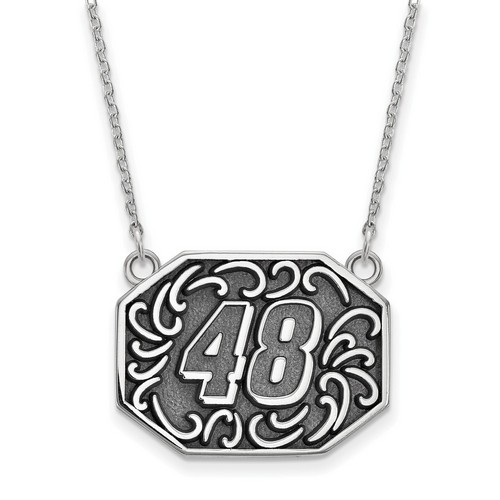 Jimmie Johnson #48 Bali Type Split Chain Pendant In Sterling Silver 5.32 Gr