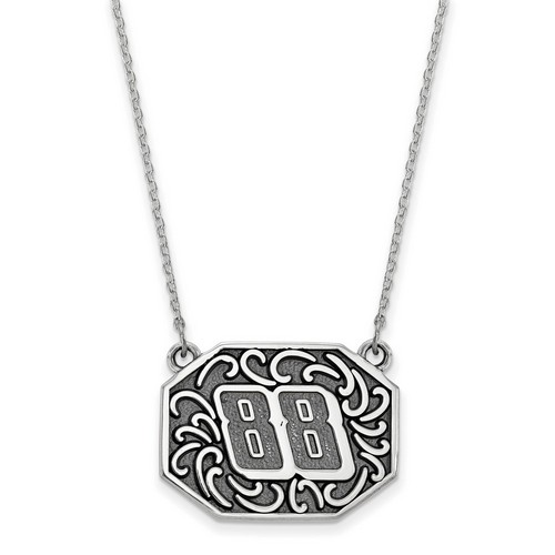 Dale Earnhardt Jr #88 Bali Type Split Chain Pendant In Sterling Silver 5.32 Gr