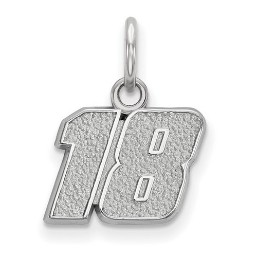 Kyle Busch #18 Half Inch Number Charm In Sterling Silver