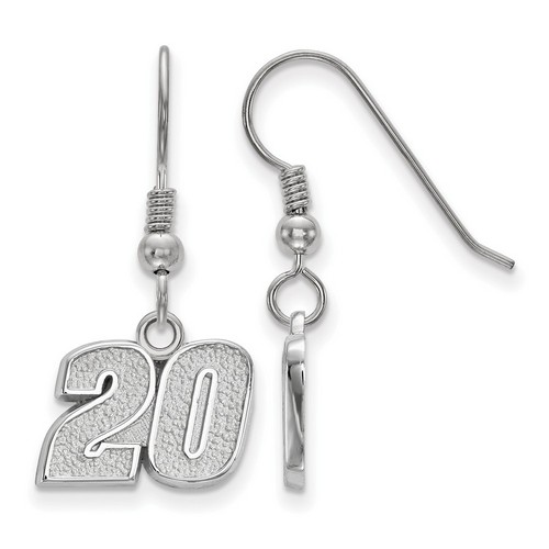 Matt Kenseth #20 Half Inch Number Earrings In Sterling Silver