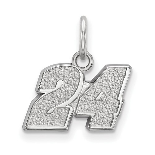Jeff Gordon #24 Half Inch Number Charm In Sterling Silver