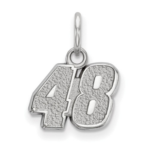 Jimmie Johnson #48 Half Inch Number Charm In Sterling Silver