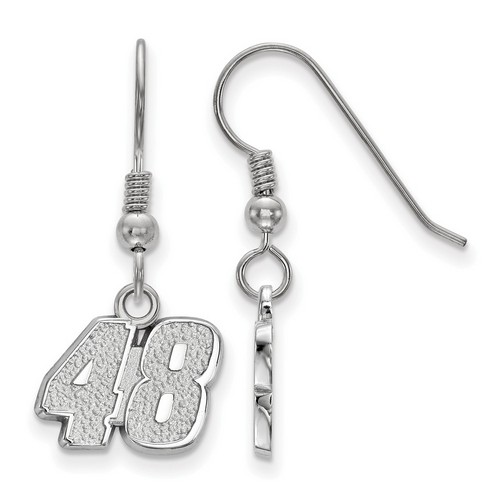 Jimmie Johnson #48 Half Inch Number Earrings In Sterling Silver