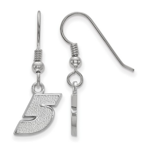 Kasey Kahne #5 Half Inch Number Earrings In Sterling Silver