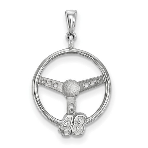 Jimmie Johnson #48 Number On Steering Wheel Sterling Silver Pendant